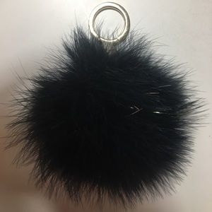 Kate spade black pouf keychain